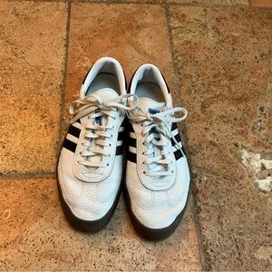 Adidas White and Black Retro Sneakers- Womens